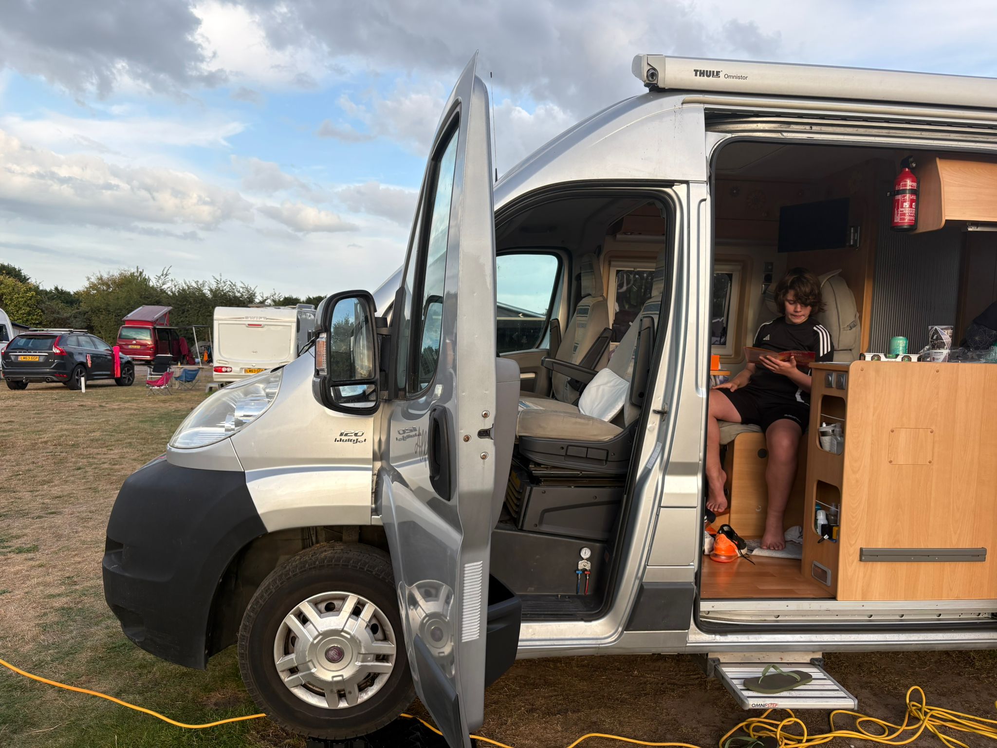 Photo of a Silver Ducato Campervan.